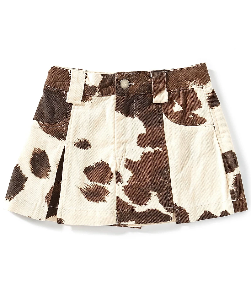 GB Big Girls Cow Print Mini Skirt