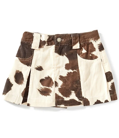GB Big Girls Cow Print Mini Skirt
