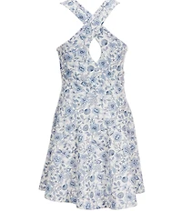 GB Big Girls Crossback Scoop Neck Seashells Print Tennis Dress