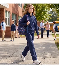 GB Big Girls Essential Quarter Zip Long Sleeve Pullover