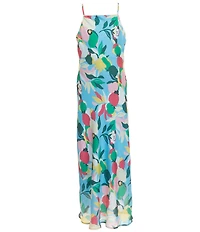 GB Big Girls Floral Cowl Neck Sleeveless Midi Slip Dress