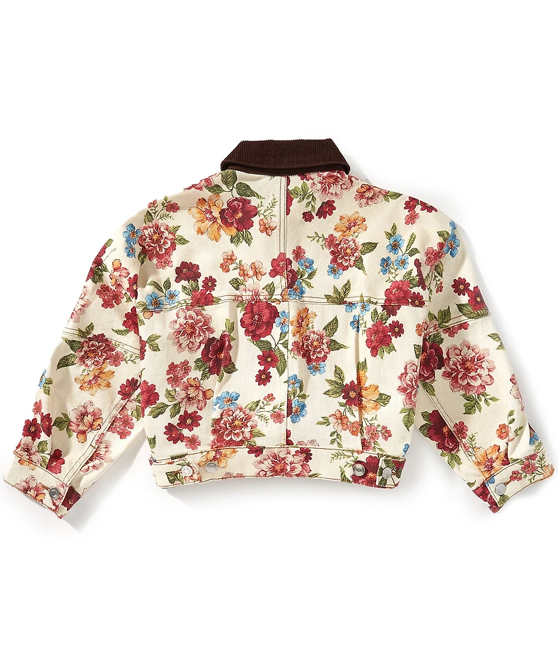 GB Big Girls Floral Denim Jacket