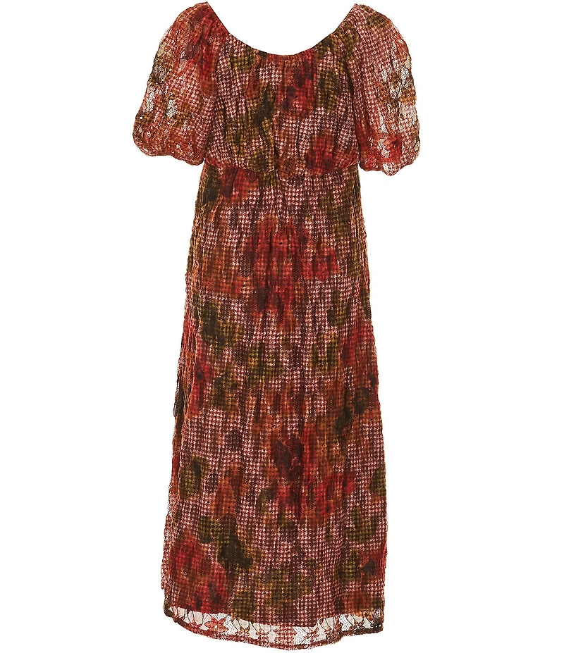 GB Big Girls Floral Print Lurex Maxi Dress