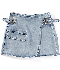 GB Big Girls Floral Print Shirred Waist Western Mini Skirt
