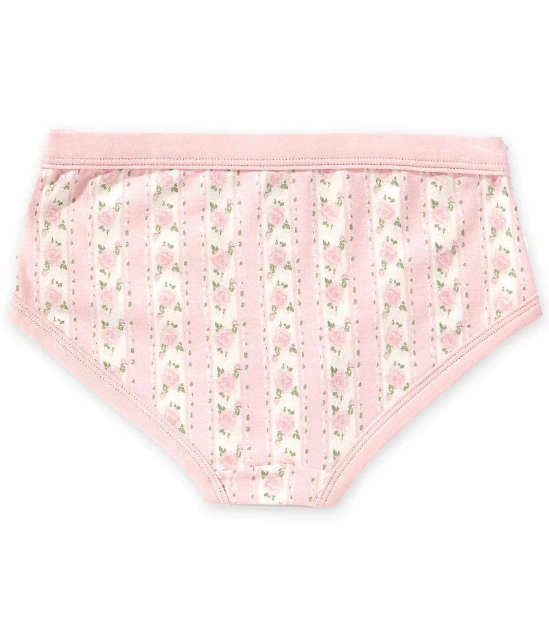 GB Big Girls Floral Stripe Brief Cotton Panties