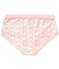 GB Big Girls Floral Stripe Brief Cotton Panties