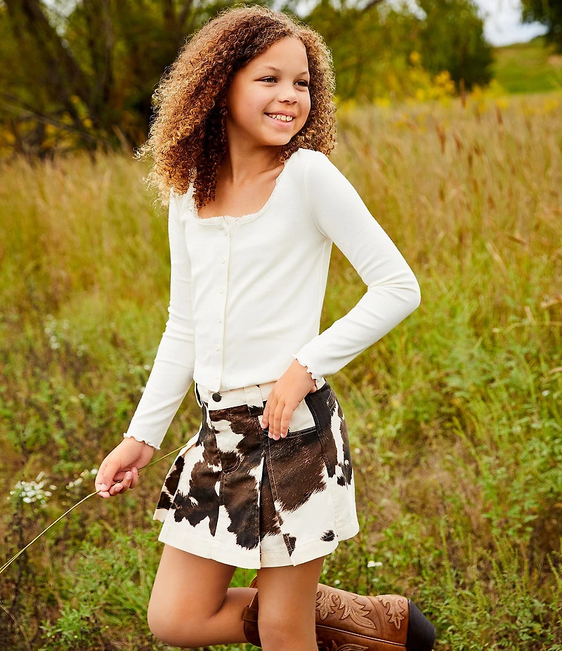 GB Big Girls Knit Front Button Cardigan