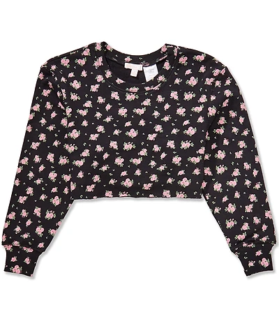 GB Big Girls Knit Rosebud Pattern Sweatshirt