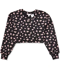 GB Big Girls Knit Rosebud Pattern Sweatshirt