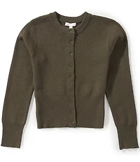 GB Big Girls Long Sleeve Ribbed Waist Cardigan