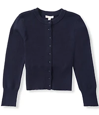 GB Big Girls Long Sleeve Ribbed Waist Cardigan