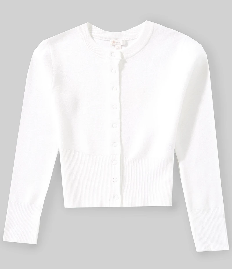 GB Big Girls Long Sleeve Ribbed Waist Cardigan