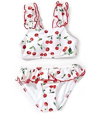 GB Big Girls Merrow Edge Ruffle Bralette 2-Piece Swimsuit