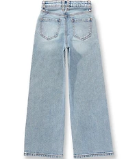 GB Big Girls Mid Rise Tie Waist Wide Leg Denim Jeans