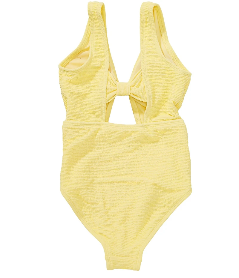 GB Big Girls Peek-a-Boo Bow One Piece Swimsuit