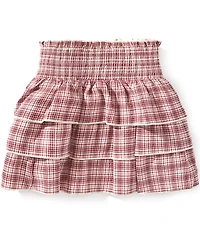 GB Big Girls Plaid Smocked Ruffle Skirt