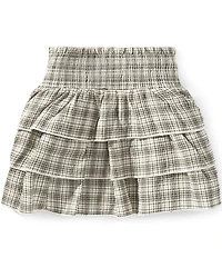 GB Big Girls Plaid Smocked Ruffle Skirt
