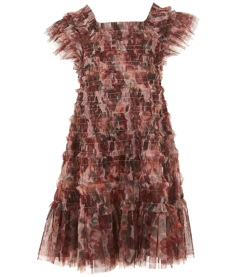 GB Big Girls Print Tulle Ruffle Dress