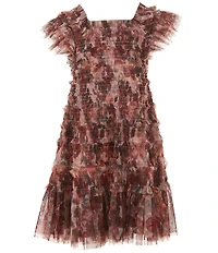 GB Big Girls Print Tulle Ruffle Dress