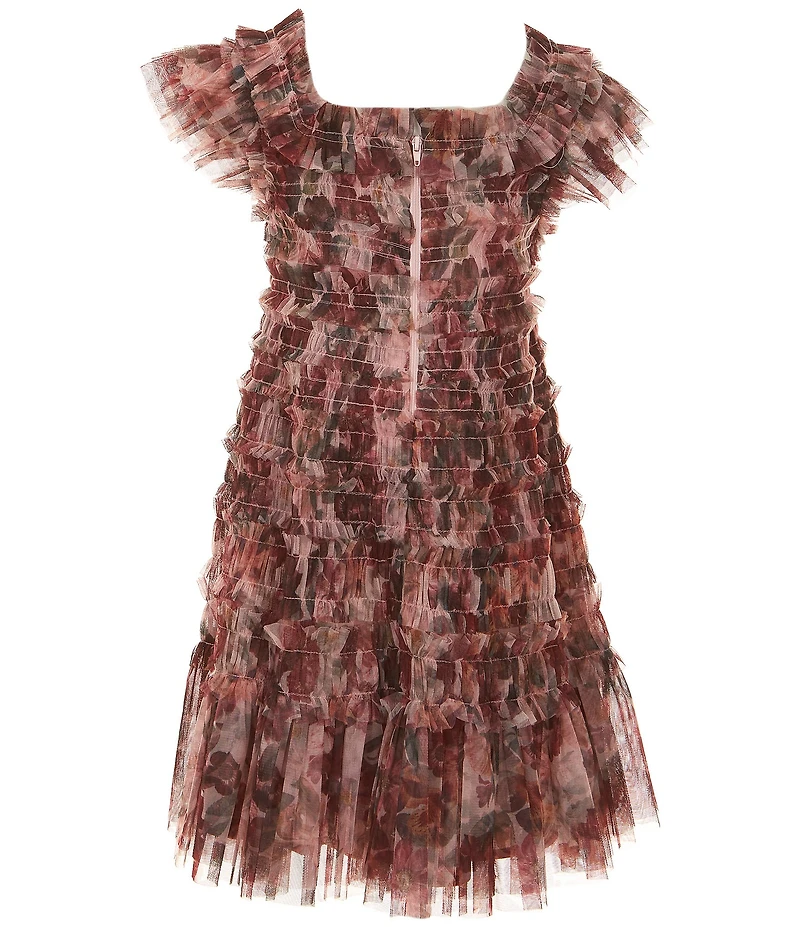 GB Big Girls Print Tulle Ruffle Dress