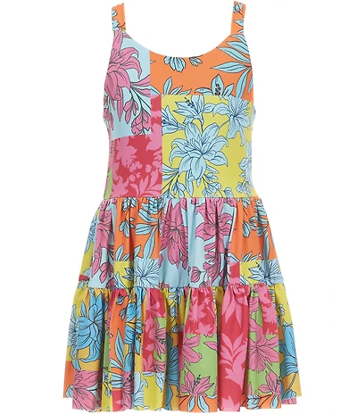 GB Big Girls Floral Printed Sleeveless Scoop Neck Active Dress