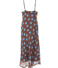 GB Big Girls Printed Sleeveless Cowl Neck Midi Slip Dress