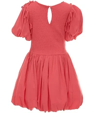GB Big Girls Puff Short Sleeve Crinkle Dress