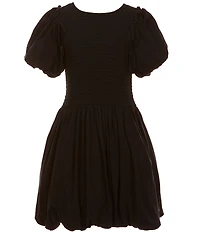 GB Big Girls Puff Short Sleeve Crinkle Dress