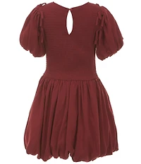 GB Big Girls Puff Short Sleeve Crinkle Dress