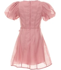 GB Big Girls Rose Belt Solid Dress