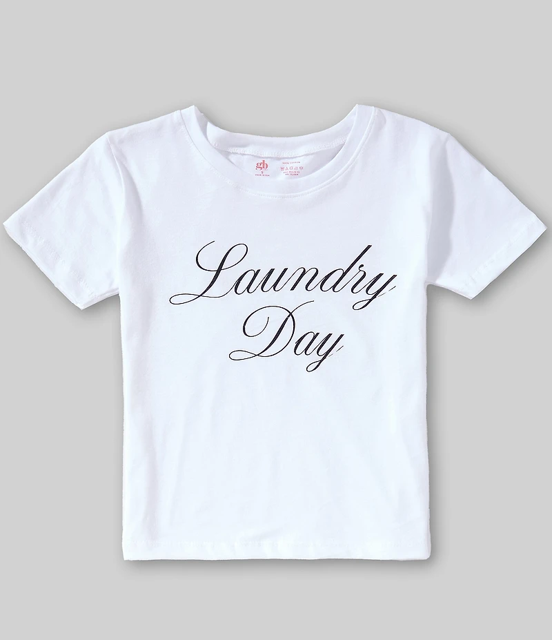 GB Big Girls Short Sleeve Cotton Laundry Day Graphic Tee