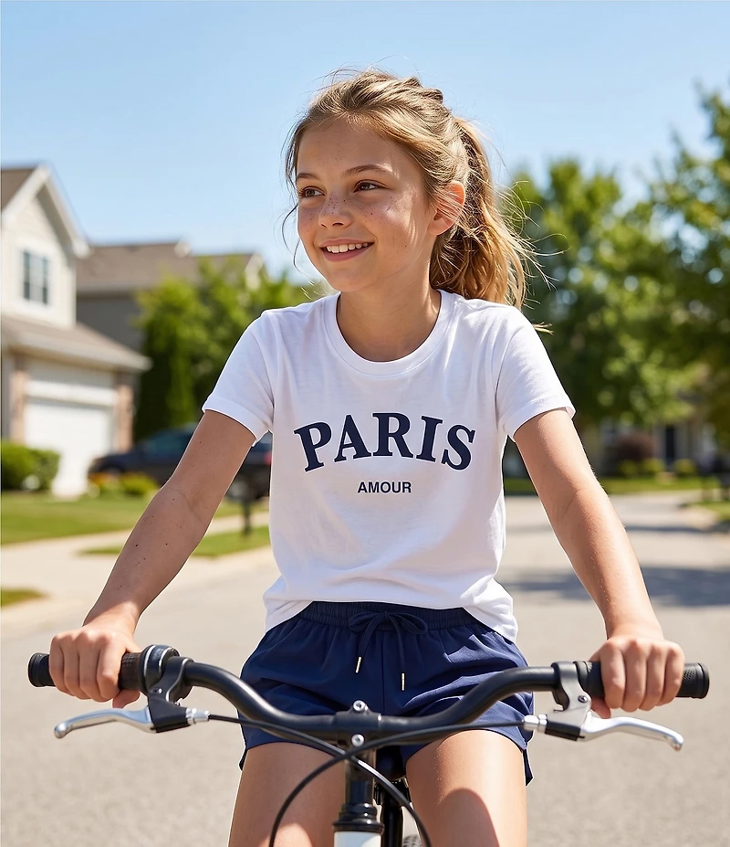 GB Big Girls Short Sleeve Cotton Paris Tee