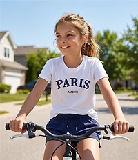 GB Big Girls Short Sleeve Cotton Paris Tee