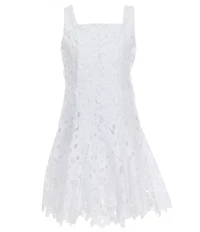 GB Big Girls Sleeveless Lace Applique Fit-and-Flare Dress