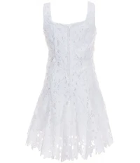 GB Big Girls Sleeveless Lace Applique Fit-and-Flare Dress