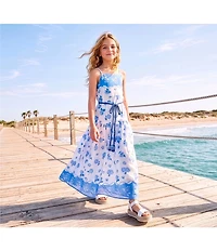 GB Big Girls Sleeveless Multi-Floral-Print Maxi Dress