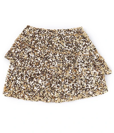 GB Big Girls Tiered Sequin Mini Skirt