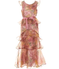 GB Big Girls V-Neck Tiered Maxi Dress