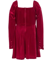 GB Big Girls Velvet Long Sleeve Corset Dress