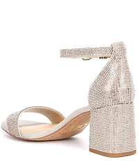 GB Bling-Out Rhinestone Embellished Family Matching Ankle Strap Block Heel Sandals