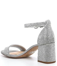 GB Bling-Out Rhinestone Embellished Family Matching Ankle Strap Block Heel Sandals