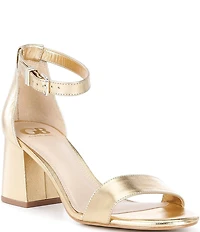 GB Block-Party Leather Ankle Strap Block Heel Family Matching Dress Sandals