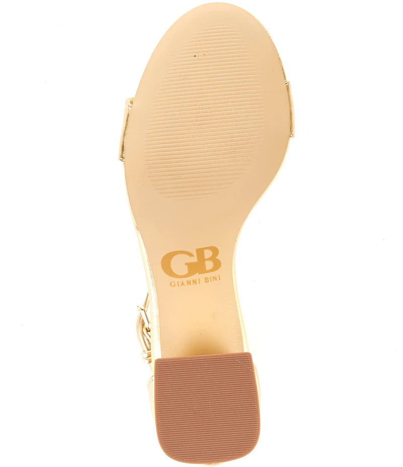 GB Block-Party Leather Ankle Strap Block Heel Family Matching Dress Sandals