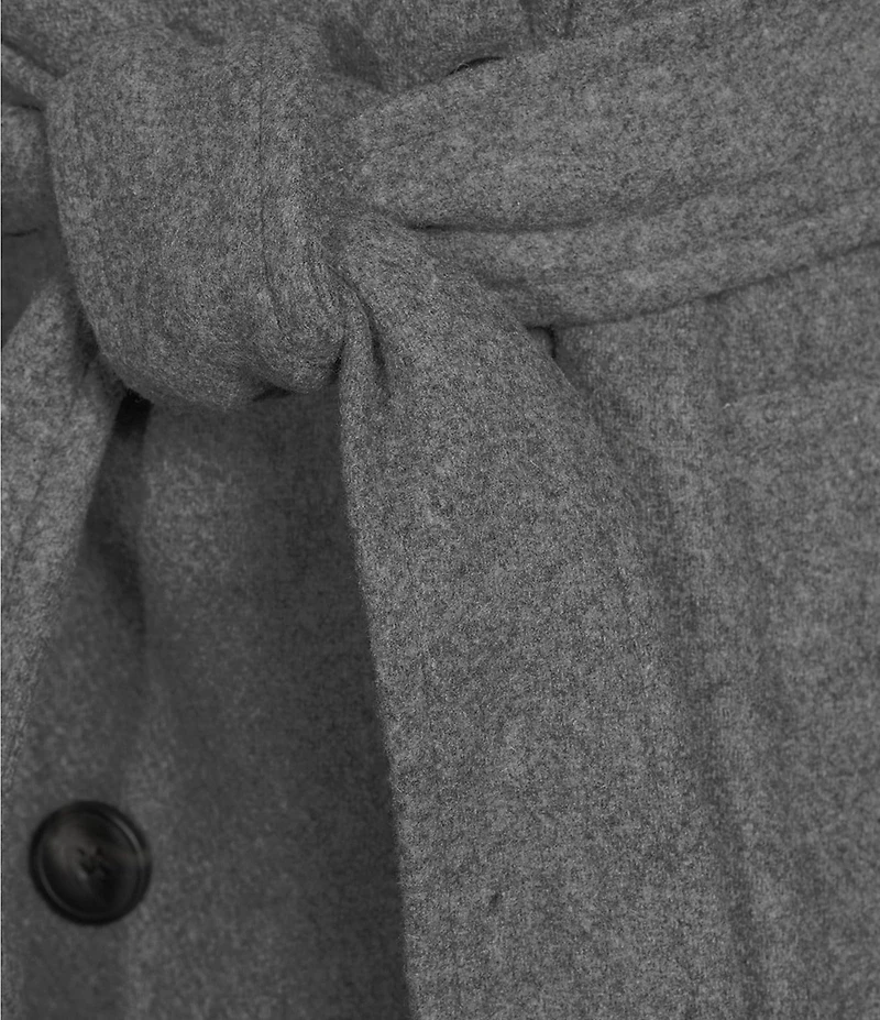 GB Brushed Notch Lapel Belted Trench Coat