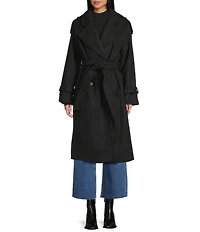 GB Brushed Notch Lapel Belted Trench Coat