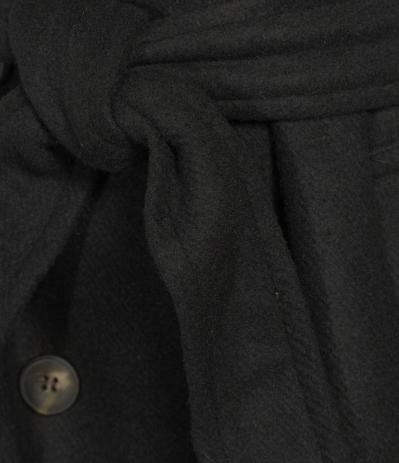 GB Brushed Notch Lapel Belted Trench Coat