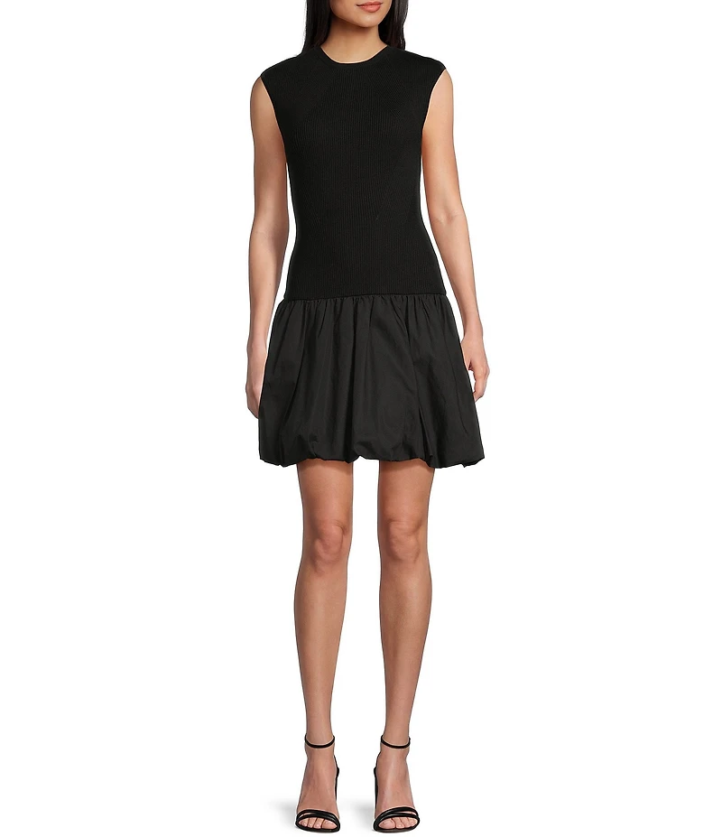 GB Sleeveless Drop Waist Bubble Mini Dress