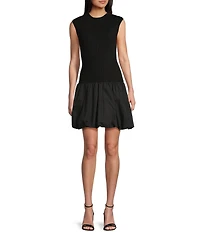 GB Sleeveless Drop Waist Bubble Mini Dress