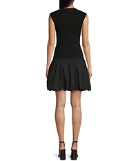 GB Sleeveless Drop Waist Bubble Mini Dress