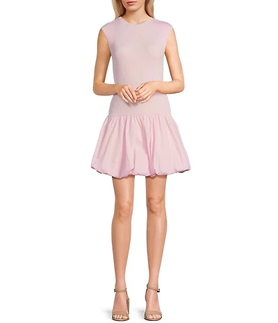 GB Sleeveless Drop Waist Bubble Mini Dress